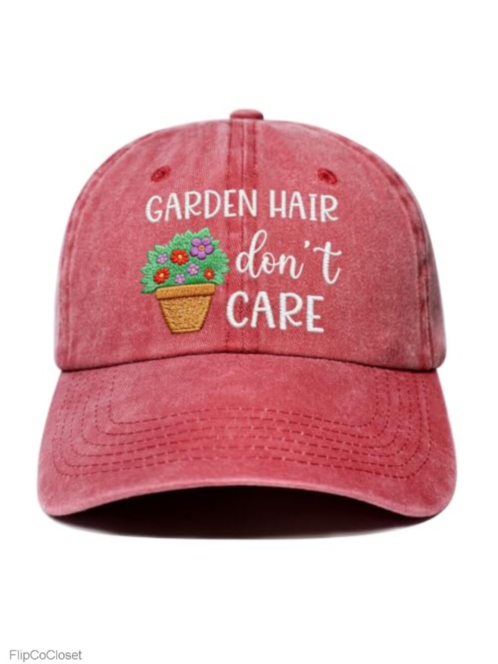 100% Cotton Embroidered Gardening Baseball Hat Sun Protection Adjustable Buckle